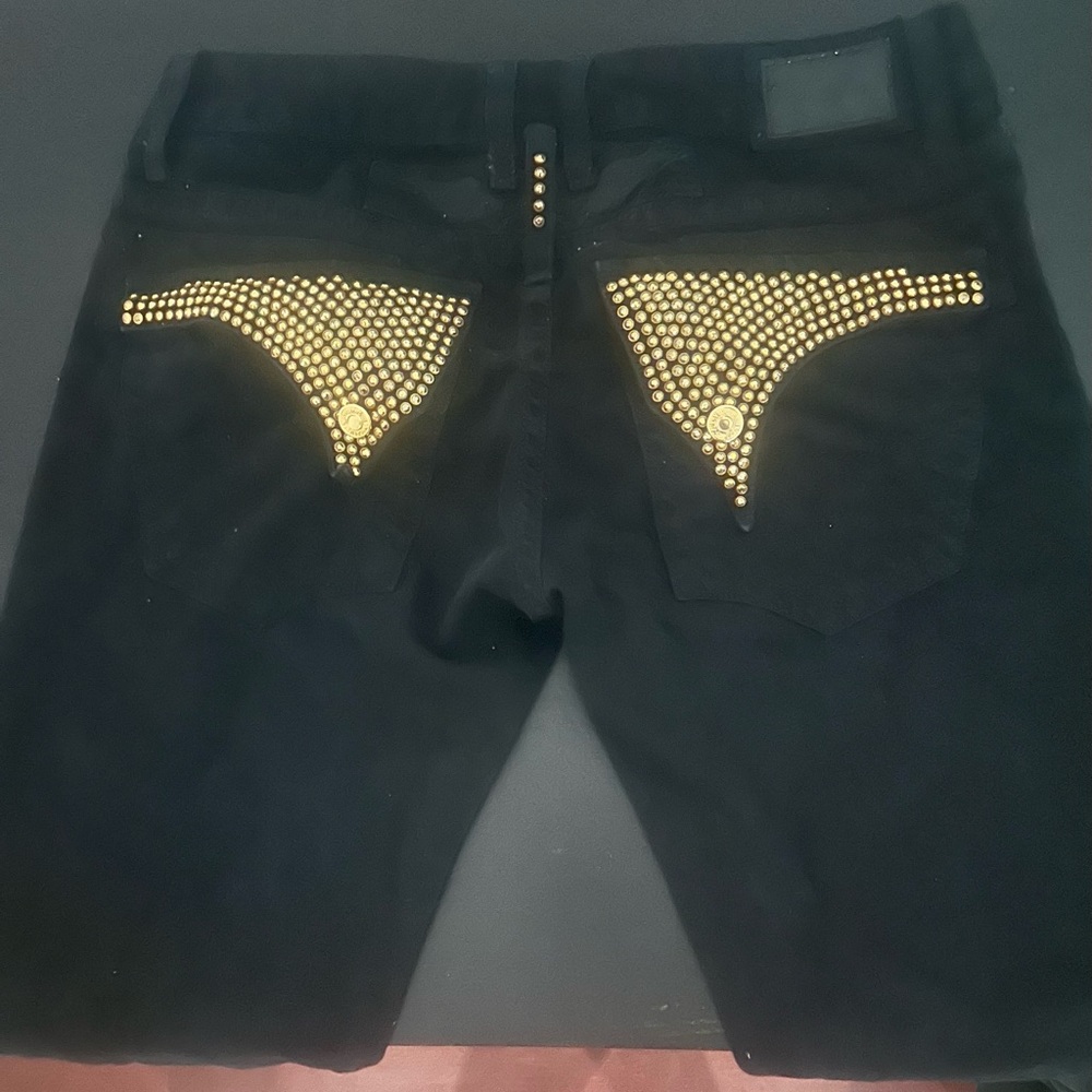 Robin's Jean Black Denim with Gold Button